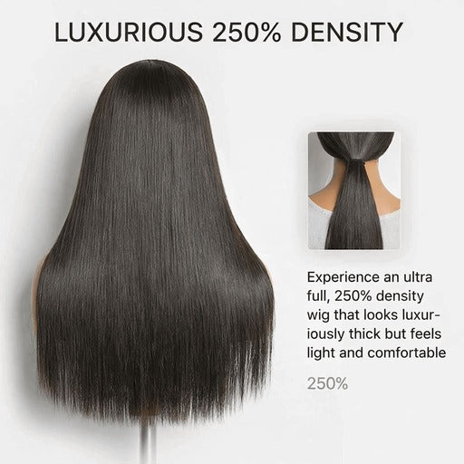 Natural Black 13x4 HD Lace Straight Wig — Glueless Raw Remy Hair