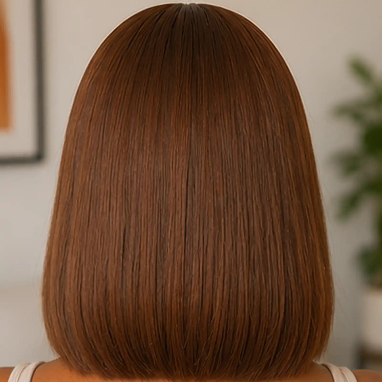 Soft #4 Brown Glueless Straight Bob Wig – HD Lace Human Hair