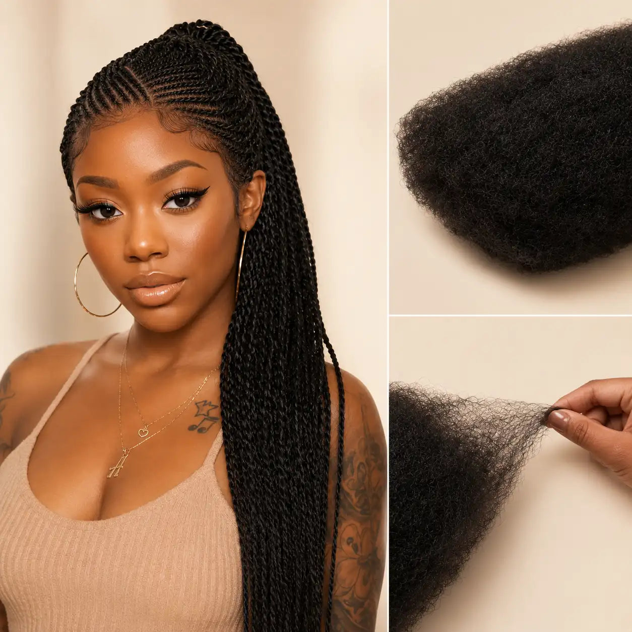 Afro Kinky Bulk Human Hair – Soft Natural Look, Easy Install, Beginner Friendly