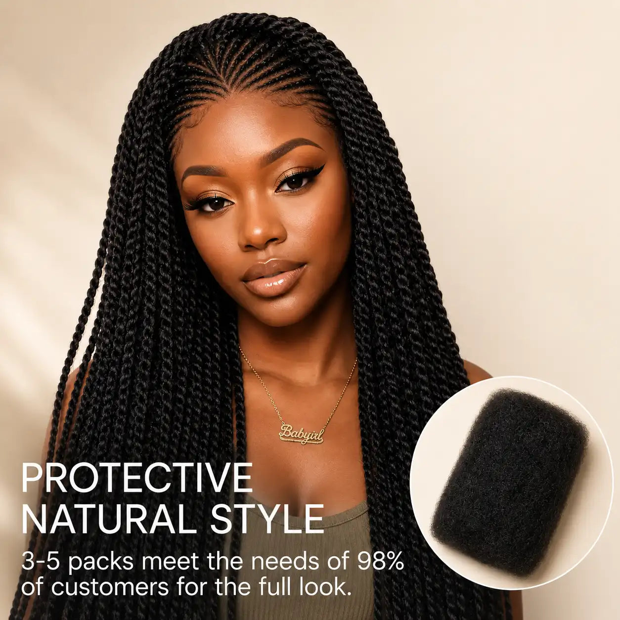 Afro Kinky Bulk Human Hair – Soft Natural Look, Easy Install, Beginner Friendly