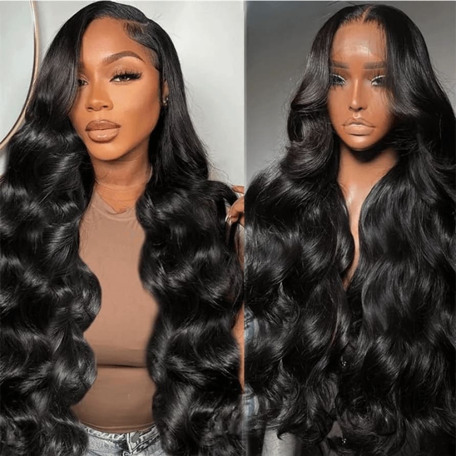 Natural Black 13x6 HD Lace Body Wave Glueless Wig | Raw Remy Human Hair