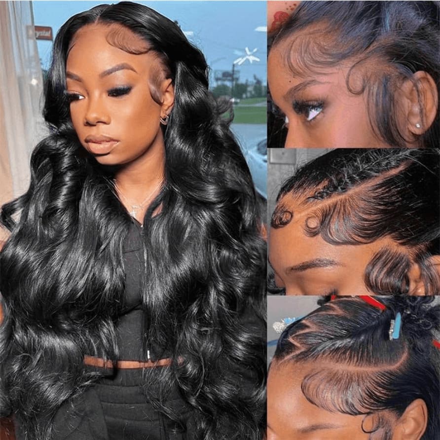 Natural Black 13x6 HD Lace Body Wave Glueless Wig | Raw Remy Human Hair