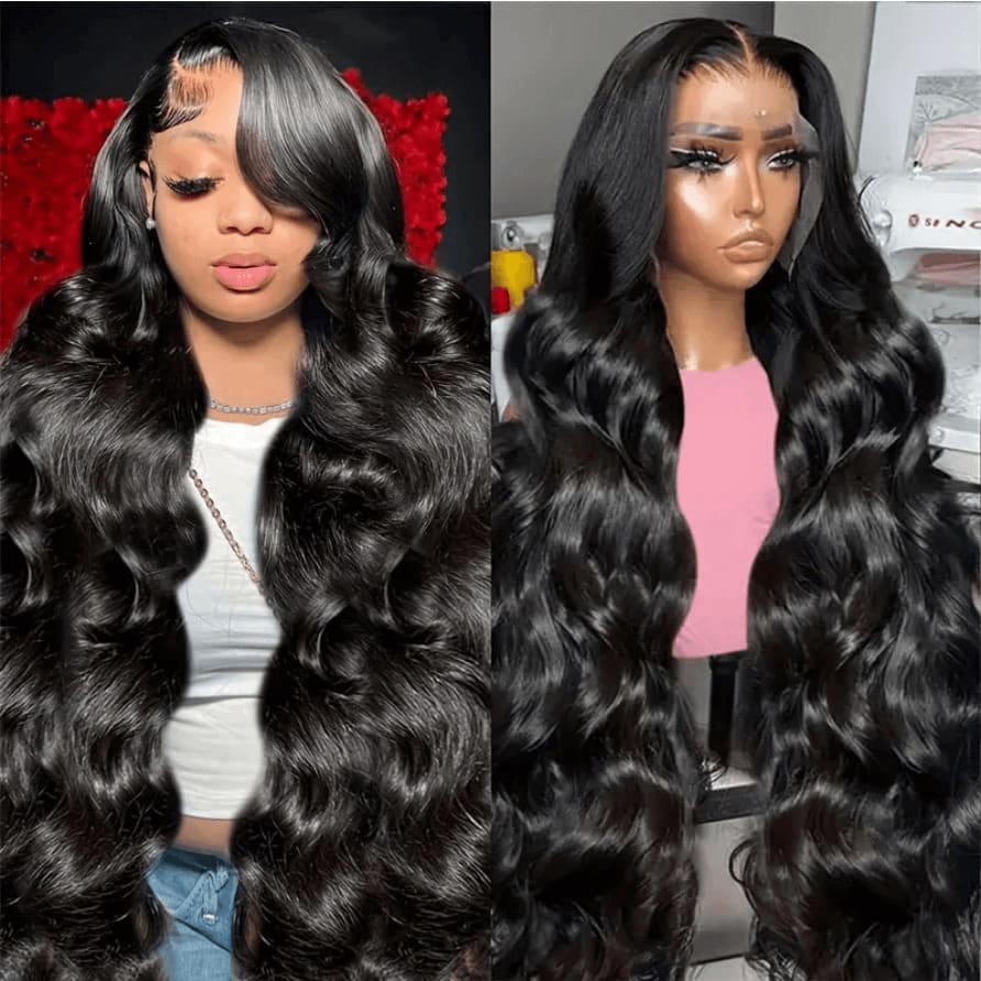 Natural Black 13x6 HD Lace Body Wave Glueless Wig | Raw Remy Human Hair