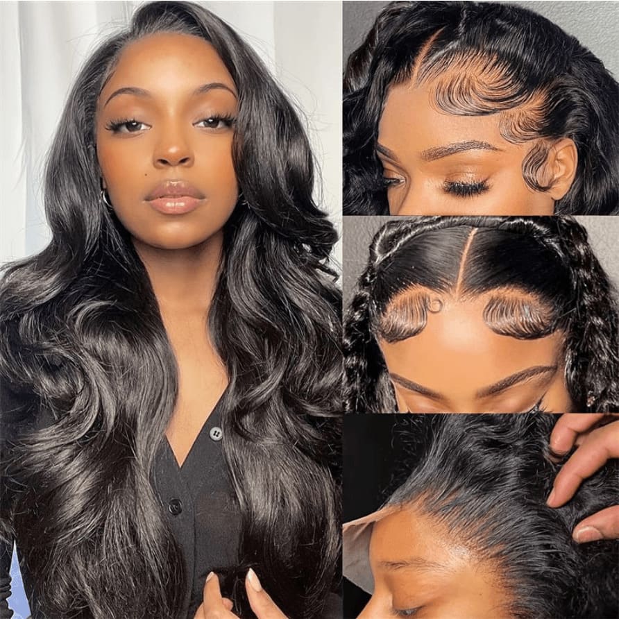 Natural Black 13x6 HD Lace Body Wave Glueless Wig | Raw Remy Human Hair
