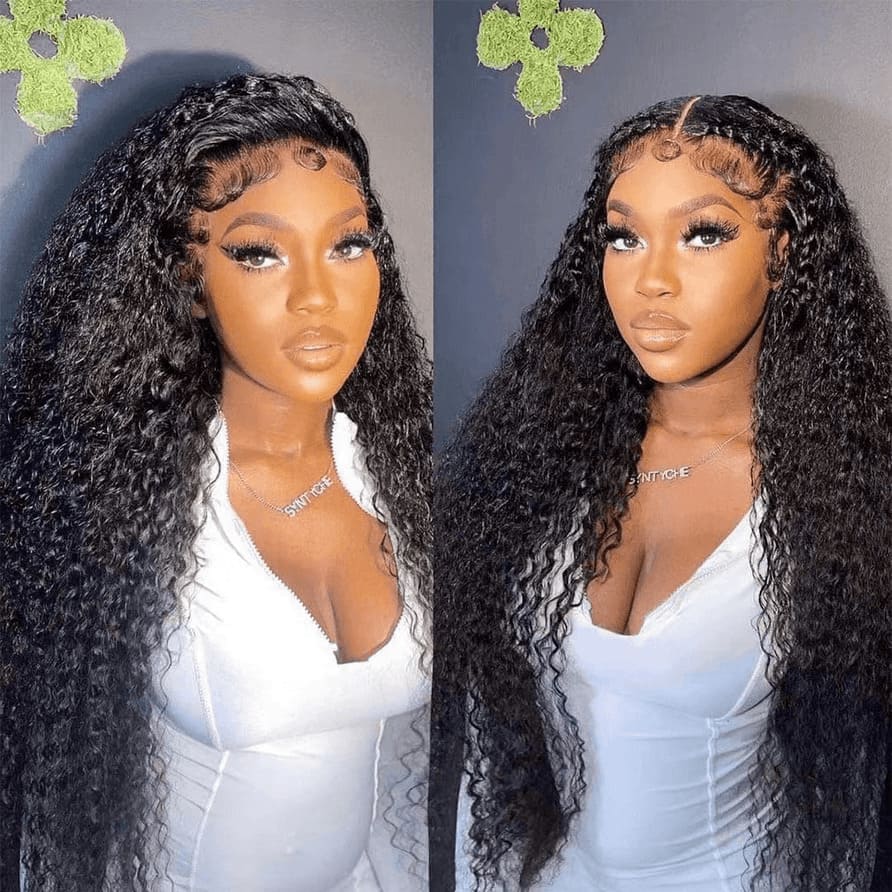 Natural Black 13x4 HD Lace Water Wave Wig — Glueless Raw Remy Hair