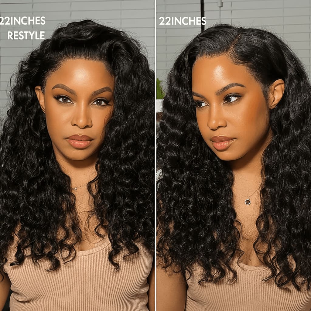Natural Black 13x4 HD Lace Water Wave Wig — Glueless Raw Remy Hair