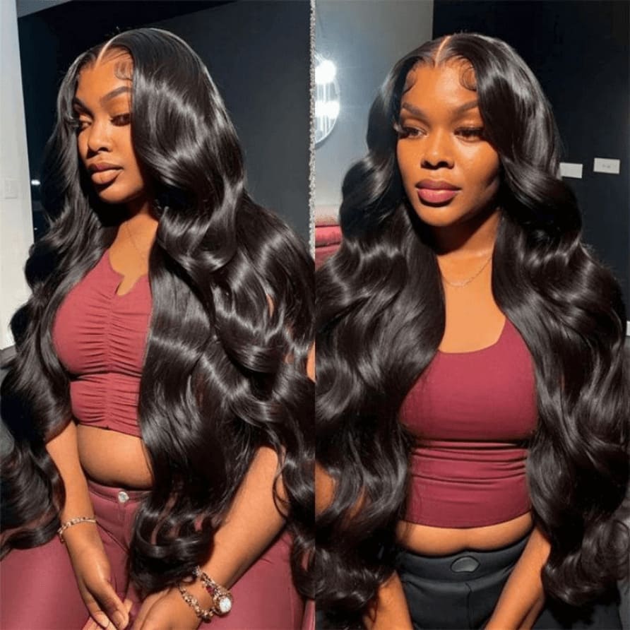 Natural Black 13x6 HD Lace Body Wave Glueless Wig | Raw Remy Human Hair