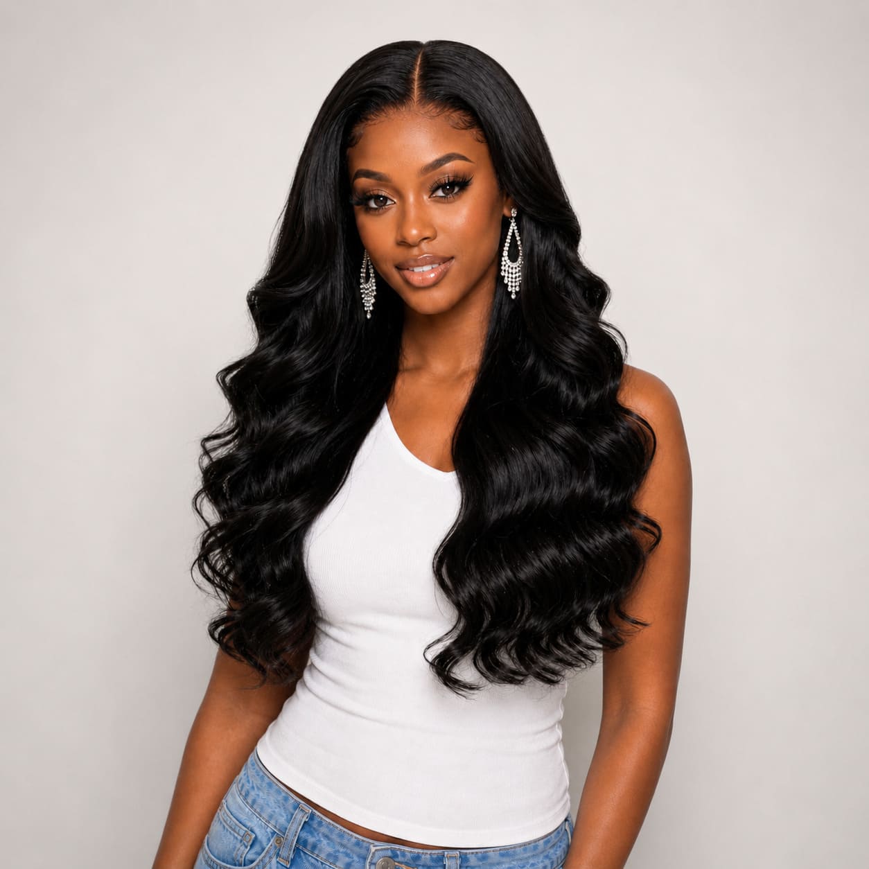 Natural Black 13x6 HD Lace Body Wave Glueless Wig | Raw Remy Human Hair