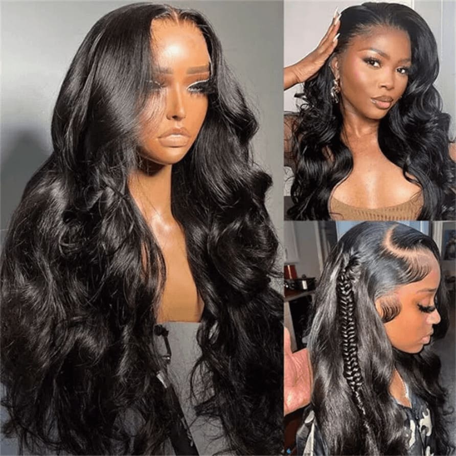 Natural Black 13x6 HD Lace Body Wave Glueless Wig | Raw Remy Human Hair