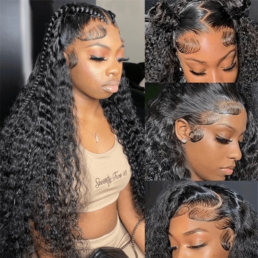 Natural Black 13x4 HD Lace Water Wave Wig — Glueless Raw Remy Hair