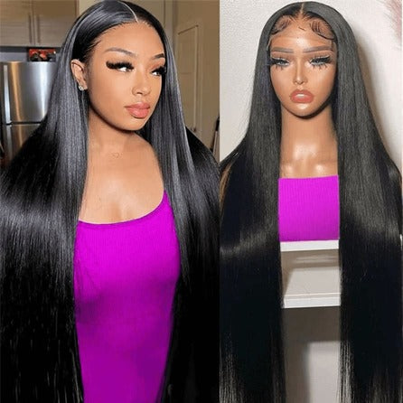 Natural Black 13x4 HD Lace Straight Wig — Glueless Raw Remy Hair