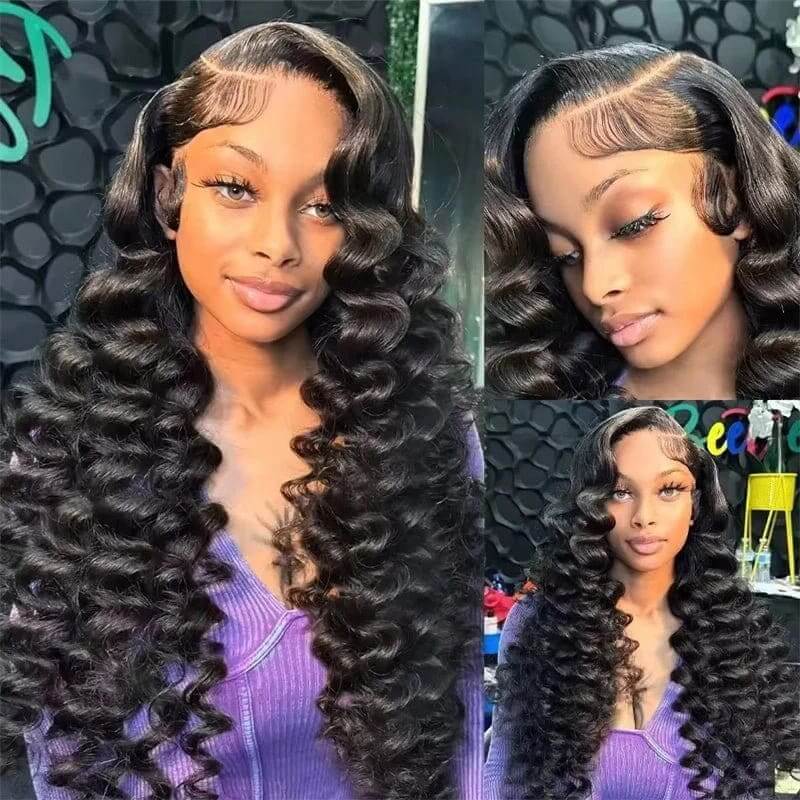 Natural Black 13x4 HD Lace Deep Wave Wig — Glueless Raw Remy Hair