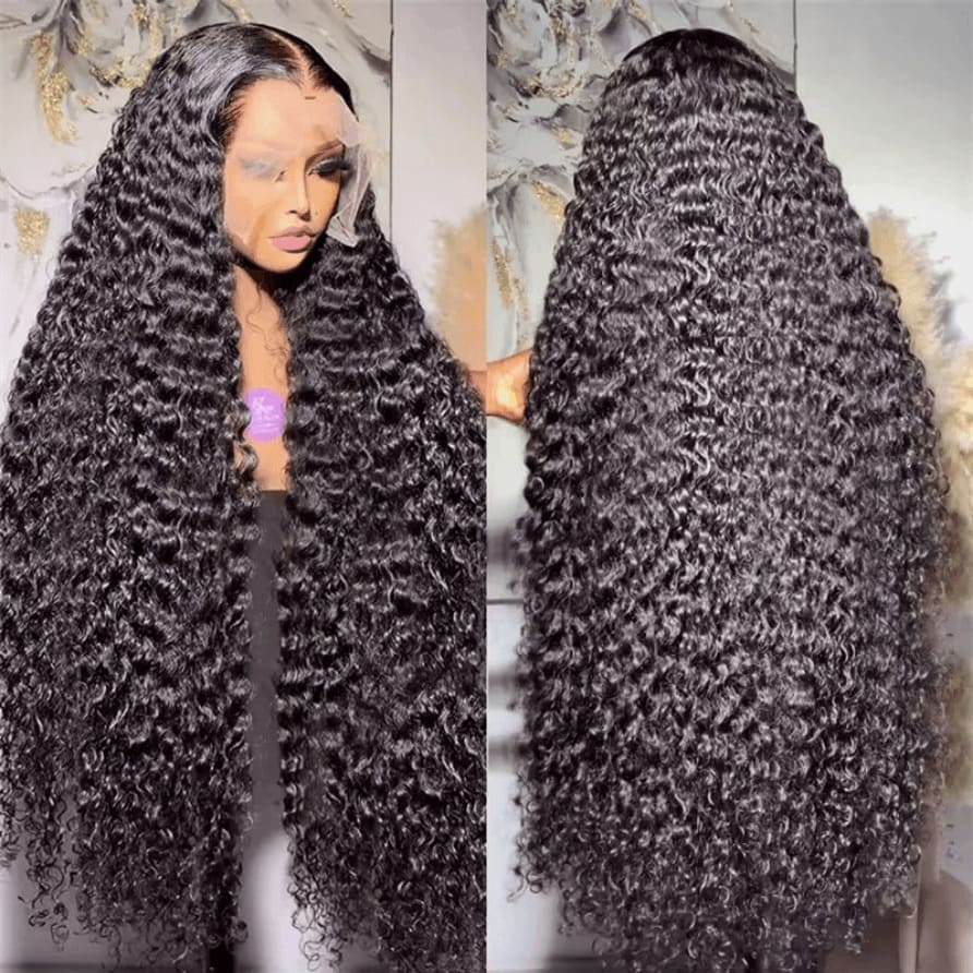 Natural Black 13x4 HD Lace Water Wave Wig — Glueless Raw Remy Hair