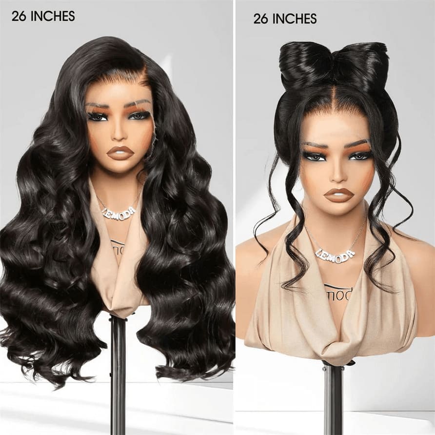 Natural Black 13x6 HD Lace Body Wave Glueless Wig | Raw Remy Human Hair