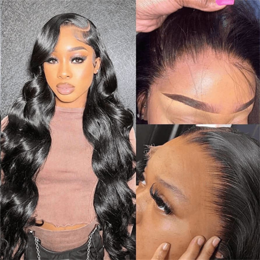 Natural Black 13x6 HD Lace Body Wave Glueless Wig | Raw Remy Human Hair