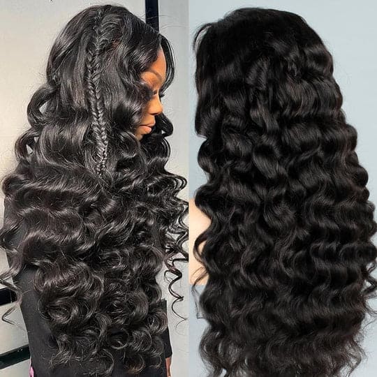 Natural Black 13x4 HD Lace Deep Wave Wig — Glueless Raw Remy Hair