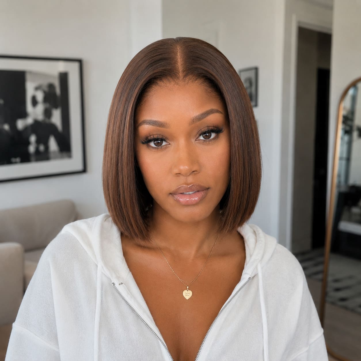 Soft Brown Glueless Bob Wig | FlexiGrip™