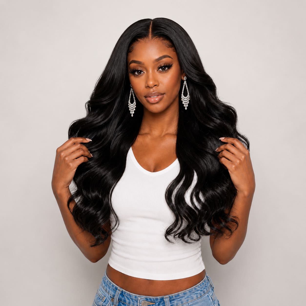 Natural Black 13x6 HD Lace Body Wave Glueless Wig | Raw Remy Human Hair