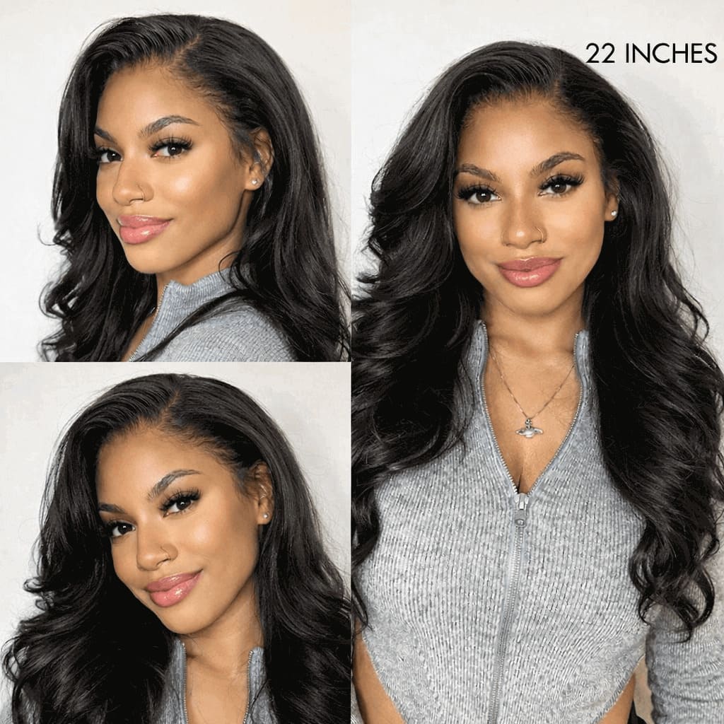 Natural Black 13x6 HD Lace Body Wave Glueless Wig | Raw Remy Human Hair