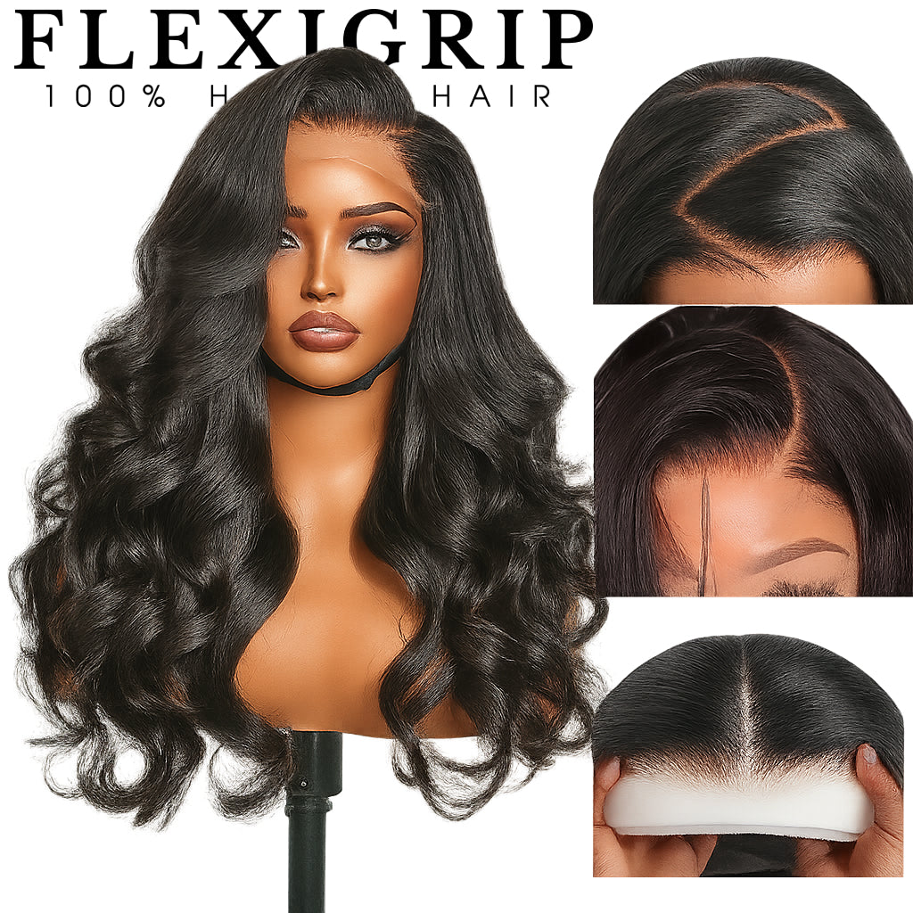 FLEXIGRIP 13x6 HD Lace Body Wave Wig – **Glueless**, 100% Human Hair