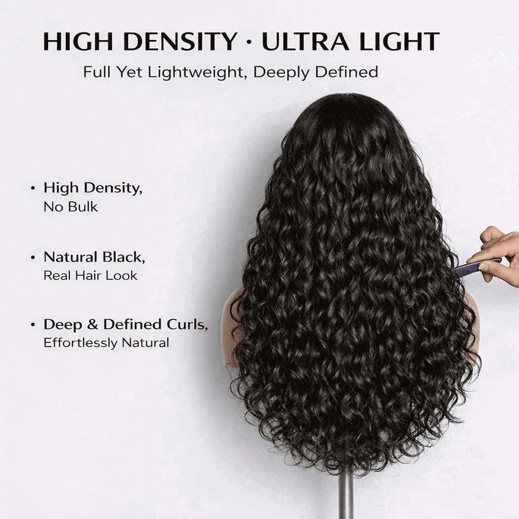 Natural Black 13x4 HD Lace Deep Wave Wig — Glueless Raw Remy Hair