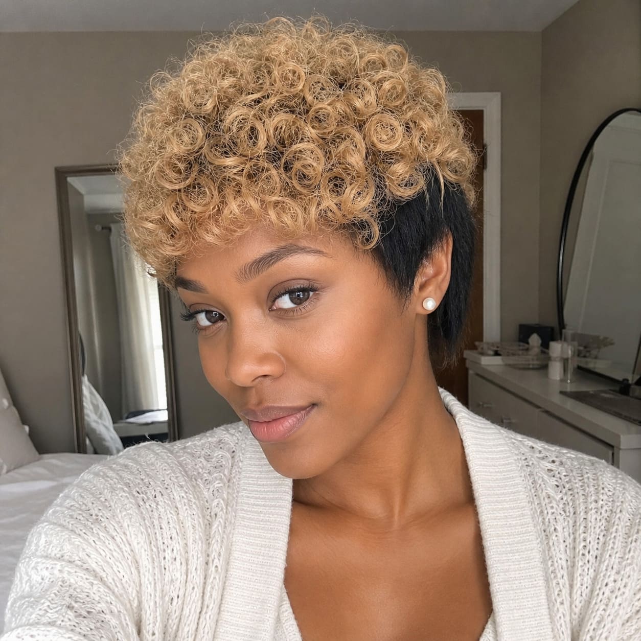 Glueless Pin Curl Pixie Cut Human Hair Wig