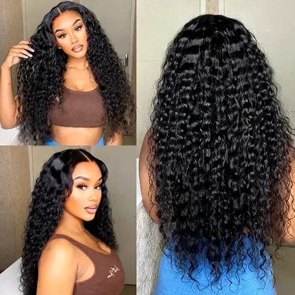 Natural Black 13x4 HD Lace Water Wave Wig — Glueless Raw Remy Hair