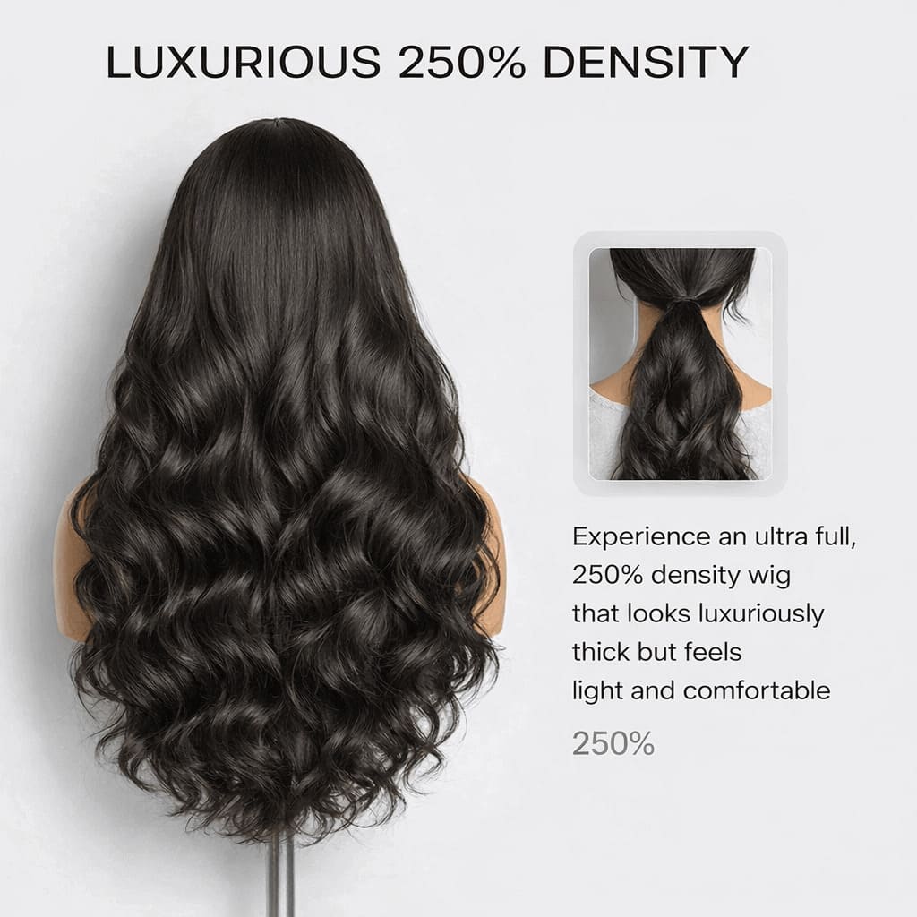 Natural Black 13x6 HD Lace Body Wave Glueless Wig | Raw Remy Human Hair