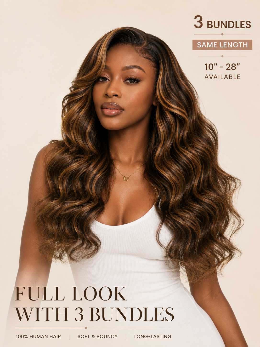 P4/27 Highlight Human Hair Bundles – Brown & Honey Blonde
