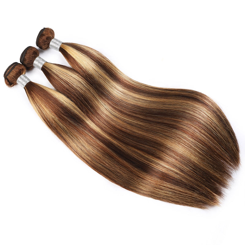 P4/27 Highlight Human Hair Bundles – Brown & Honey Blonde