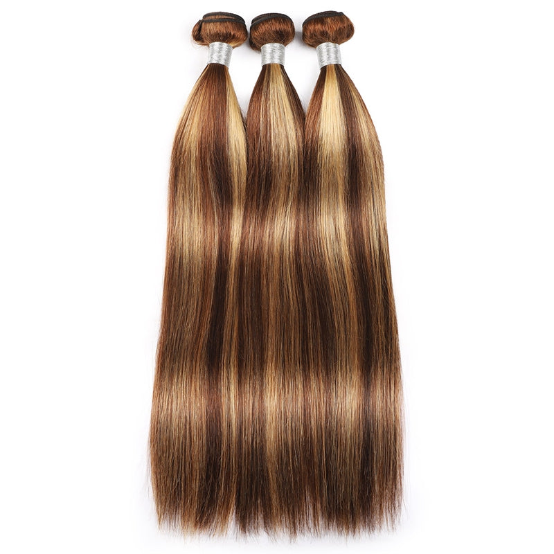 P4/27 Highlight Human Hair Bundles – Brown & Honey Blonde