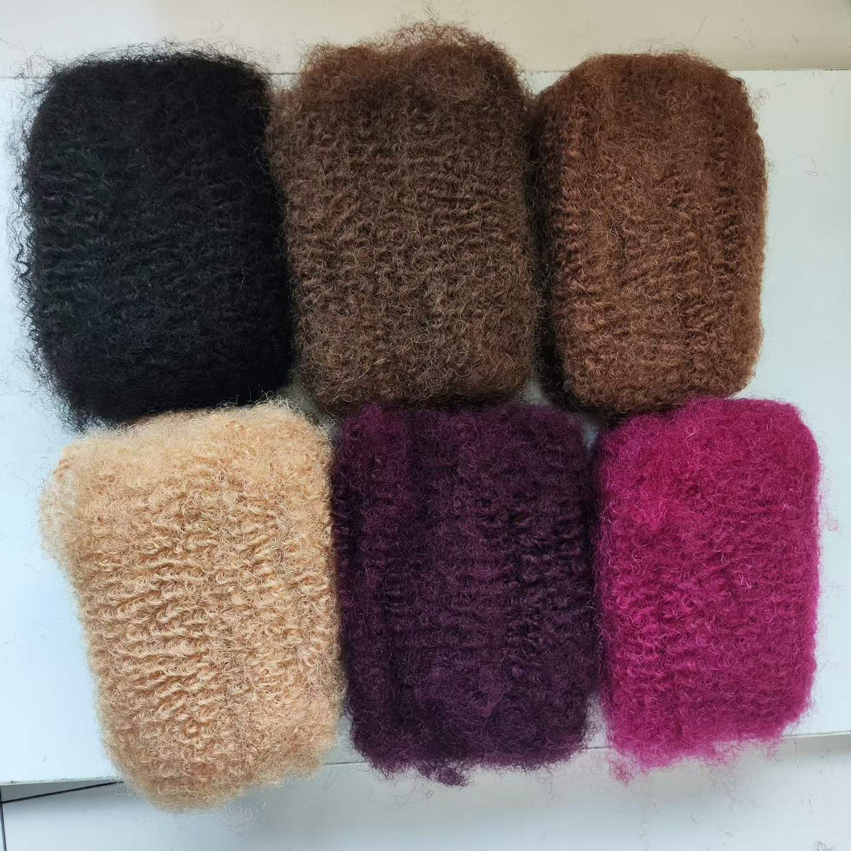 Six shades of FLEXIGRIP Afro Kinky bulk human hair