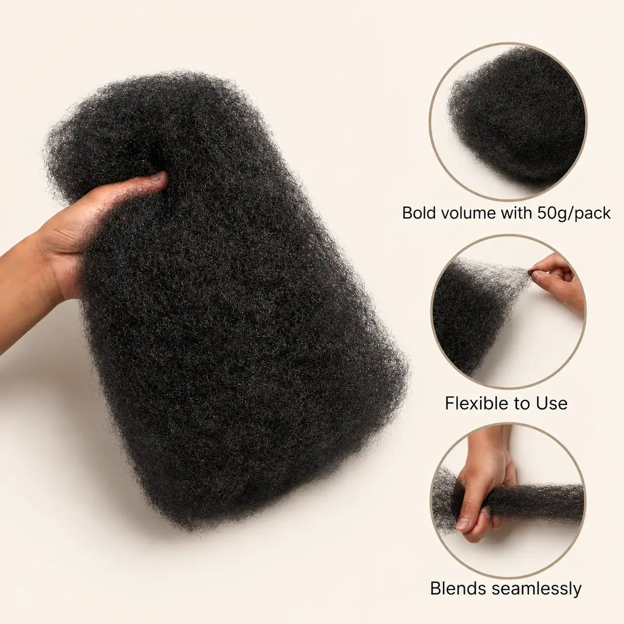 Afro Kinky Bulk Human Hair – Soft Natural Look, Easy Install, Beginner Friendly