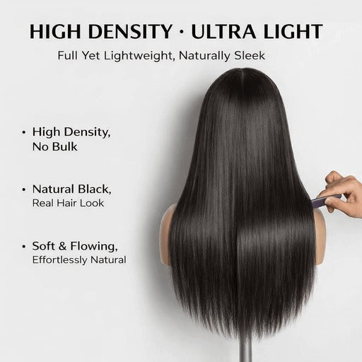 Natural Black 13x4 HD Lace Straight Wig — Glueless Raw Remy Hair