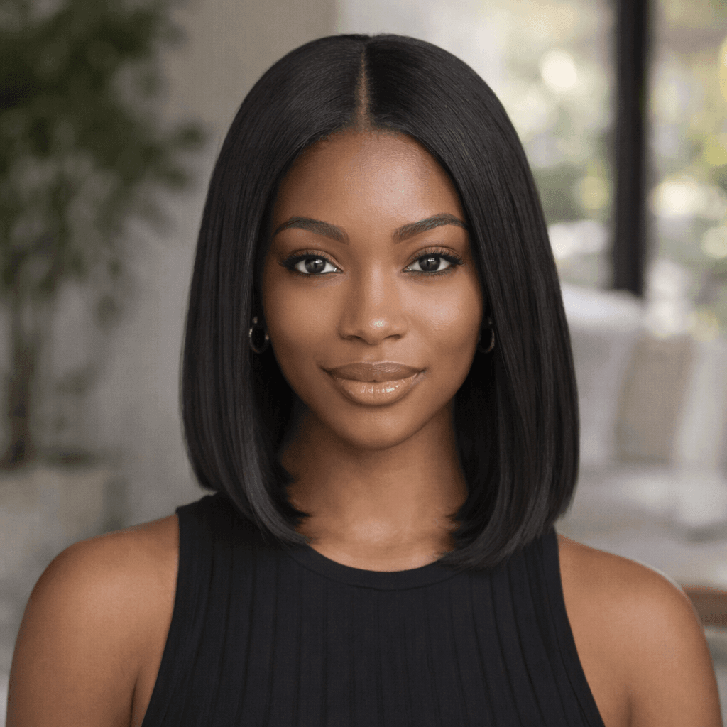 100% VIRGIN HUMAN HAIR STRAIGHT BOB 13X6 HD LACE FRONT WIG - PRE-CUT & GLUELESS