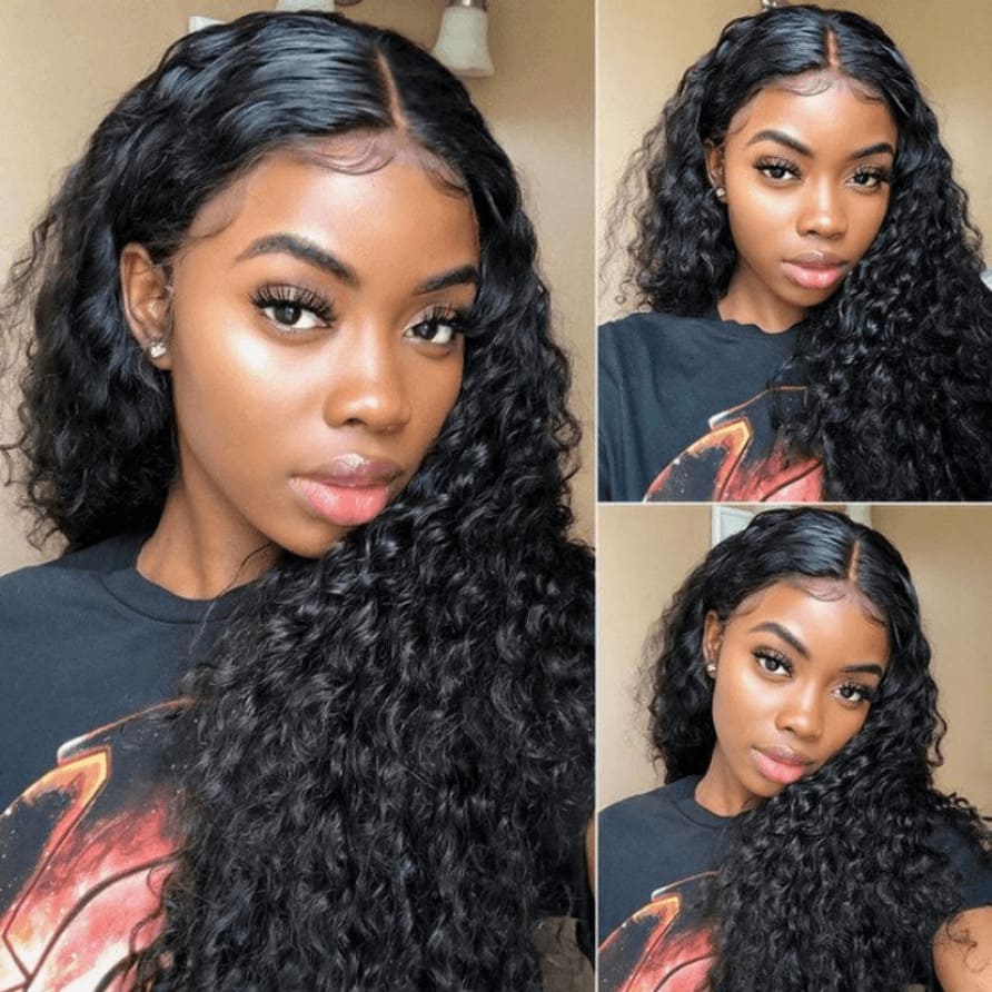 Natural Black 13x4 HD Lace Water Wave Wig — Glueless Raw Remy Hair