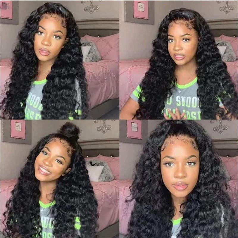 Natural Black 13x4 HD Lace Deep Wave Wig — Glueless Raw Remy Hair