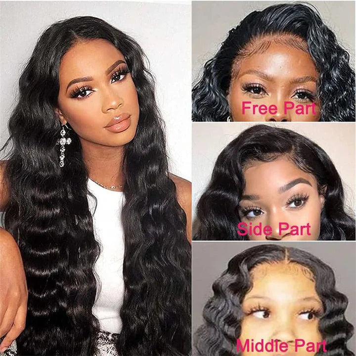 [210%-250% Density] FlexiGrip™ 13x4 HD Lace Front Deep Wave Wig Glueless 100% Human Hair