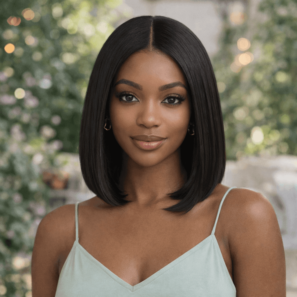 100% VIRGIN HUMAN HAIR STRAIGHT BOB 13X4 HD LACE FRONT WIG - PRE-CUT & GLUELESS