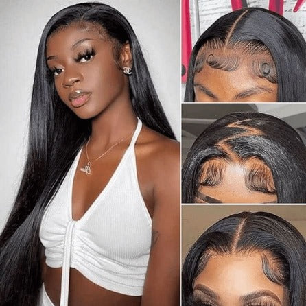 Natural Black 13x4 HD Lace Straight Wig — Glueless Raw Remy Hair