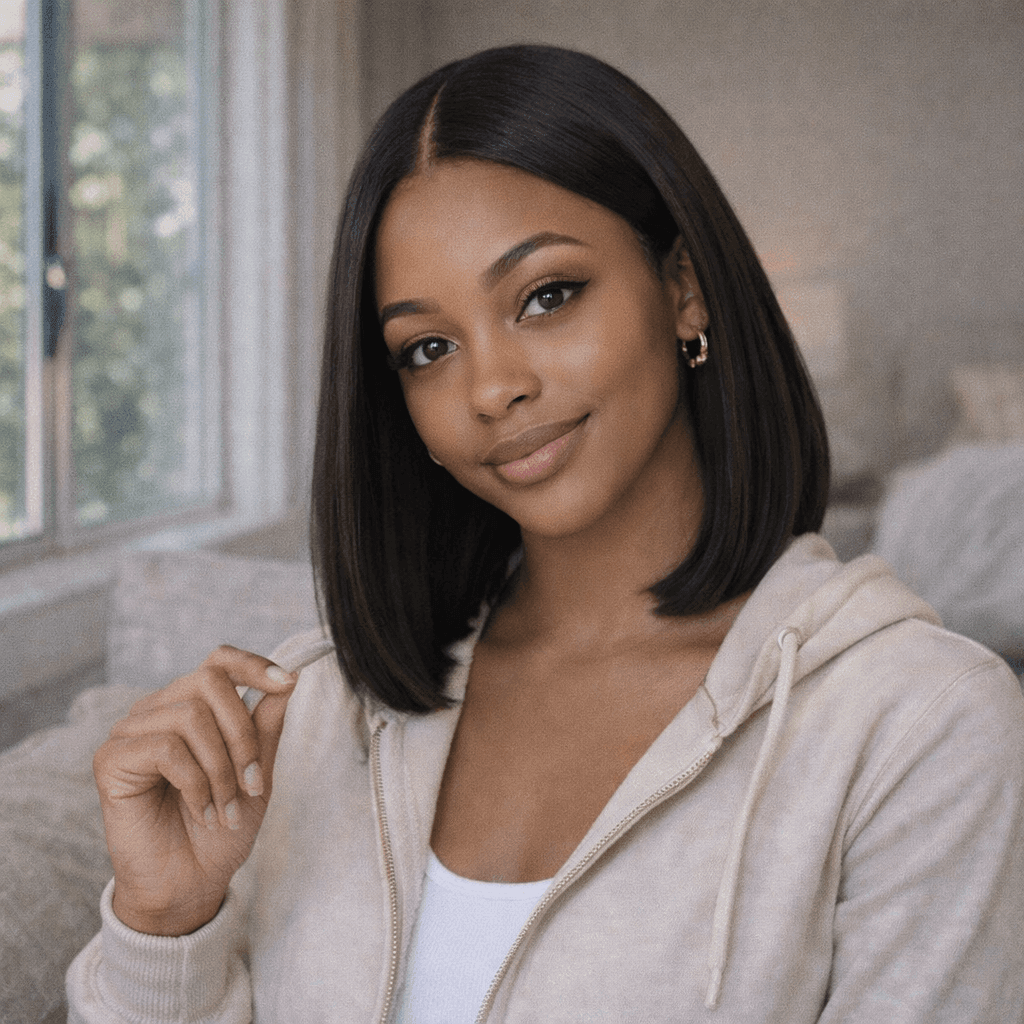 100% VIRGIN HUMAN HAIR STRAIGHT BOB 13X4 HD LACE FRONT WIG - PRE-CUT & GLUELESS