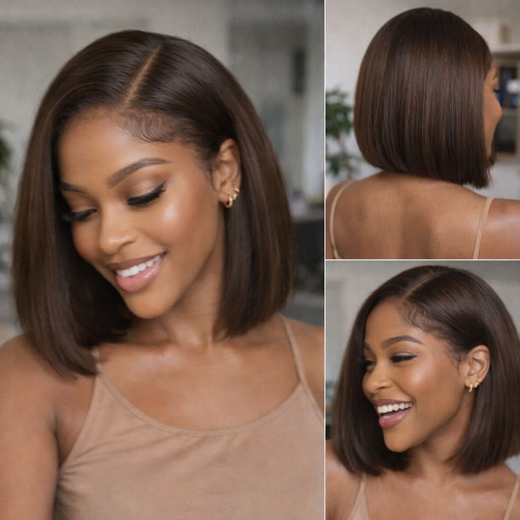 #4 Brown 13x6 HD Lace Glueless Bob Wig | FlexiGrip™