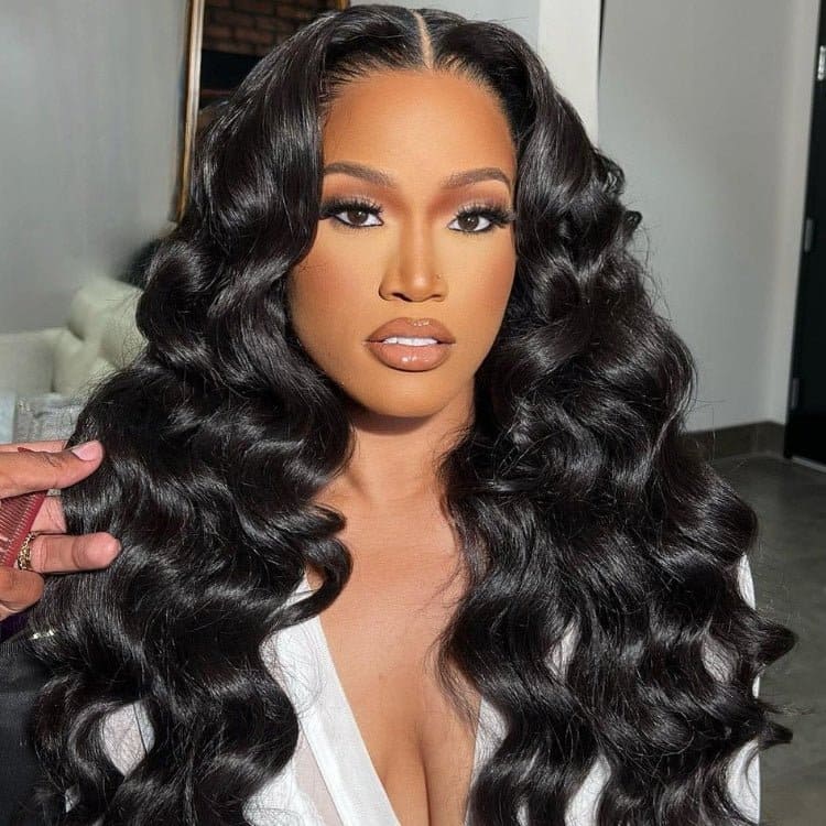 Natural Black 13x4 HD Lace Deep Wave Wig — Glueless Raw Remy Hair