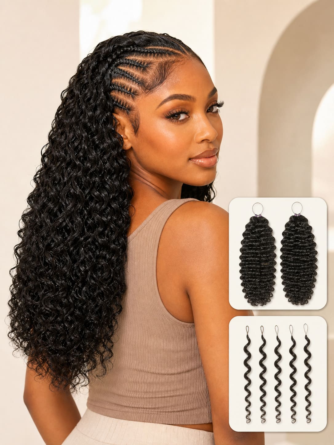 Burmese Curly Feather Crochet Human Hair Extensions