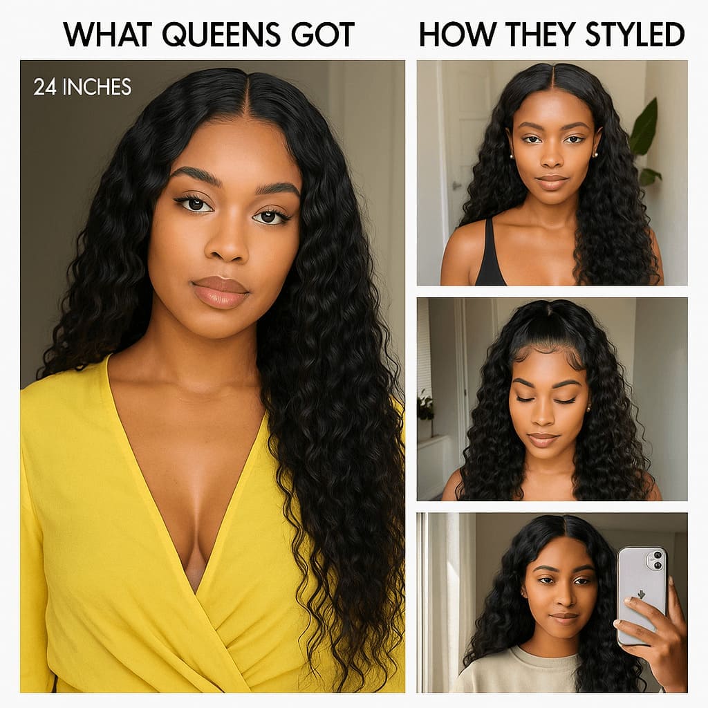 Natural Black 13x4 HD Lace Water Wave Wig — Glueless Raw Remy Hair