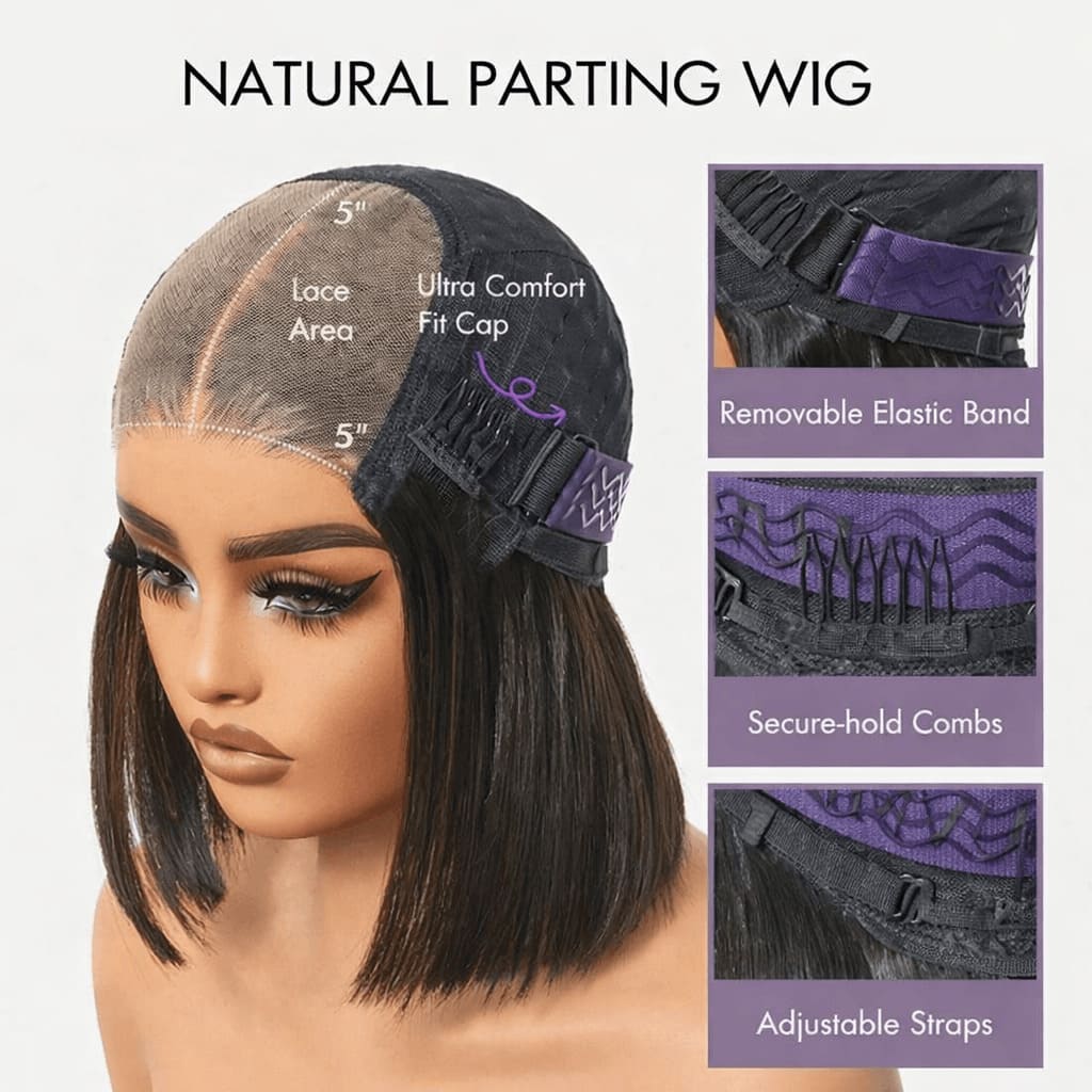 99J Burgundy 5x5 HD Lace Glueless Bob Wig | FlexiGrip™