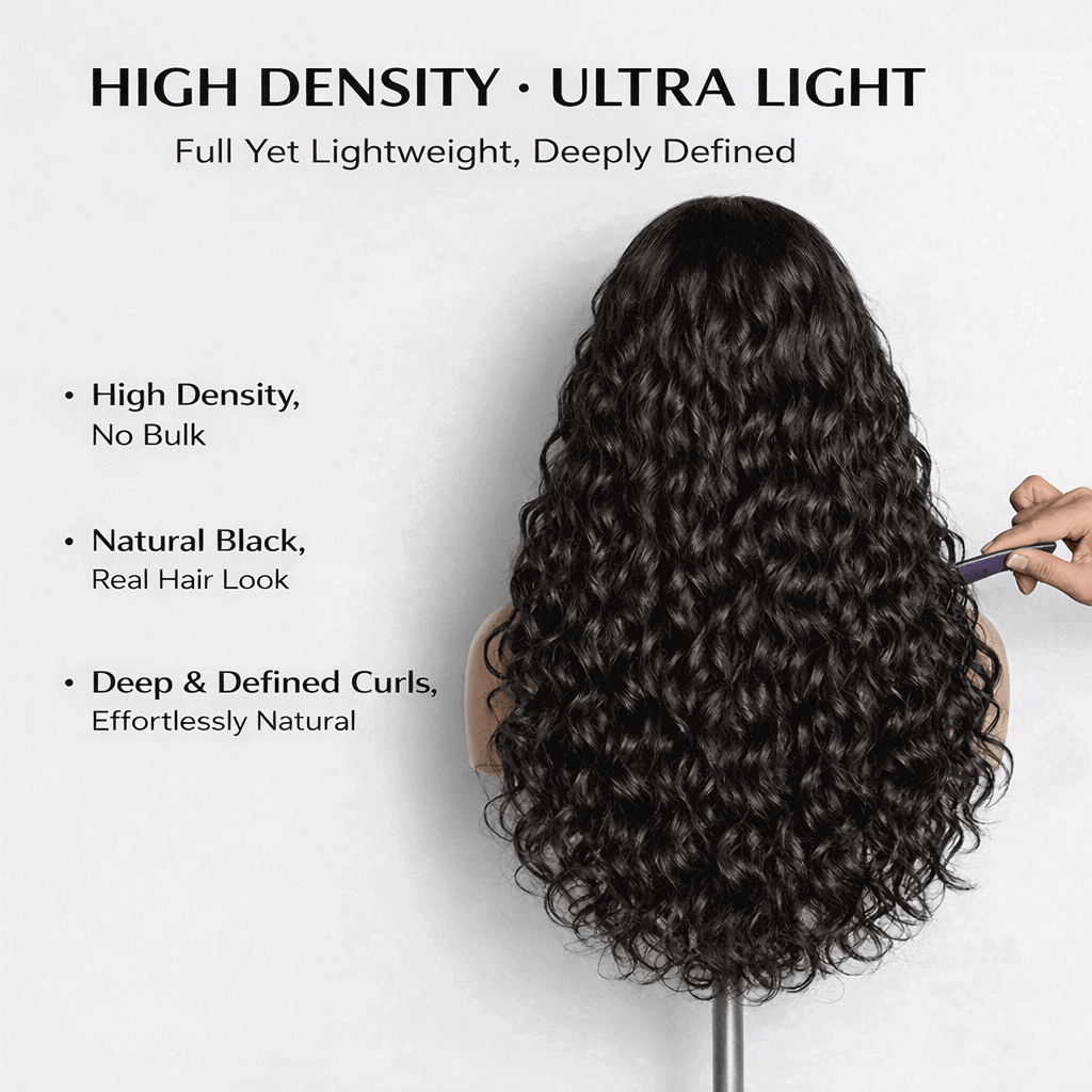 [210%-250% Density] FlexiGrip™ 13x4 HD Lace Front Deep Wave Wig Glueless 100% Human Hair