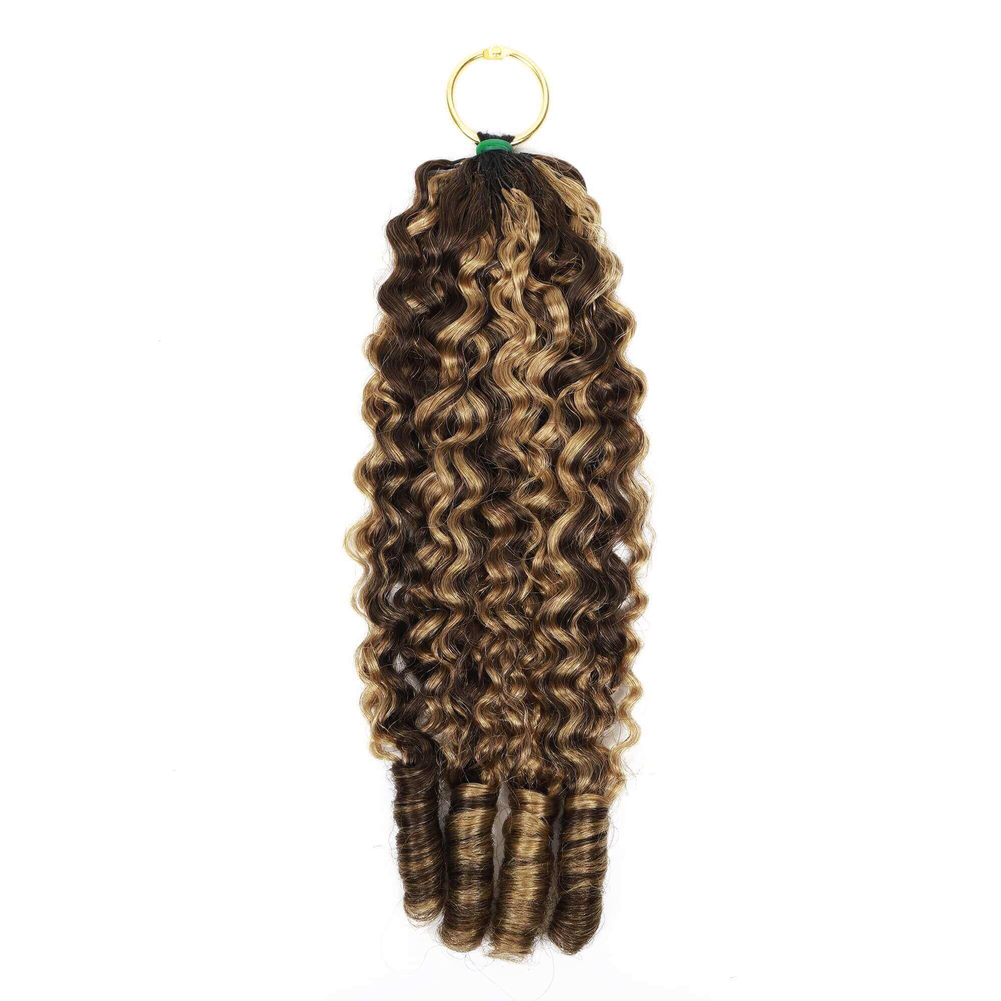Colored Burmese Curly Feather Crochet Human Hair Extensions