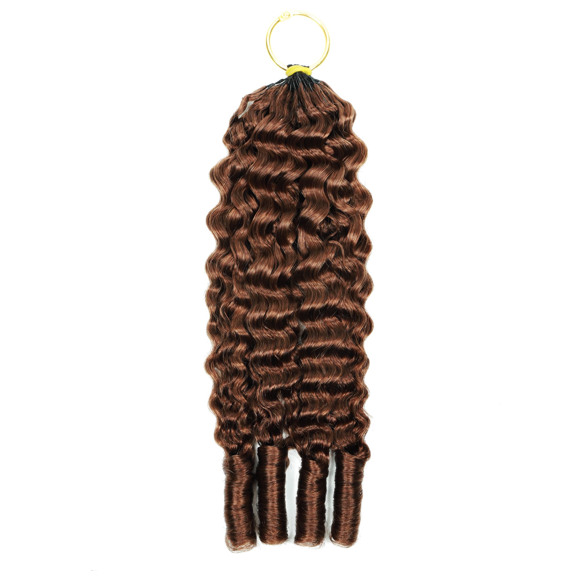 Colored Burmese Curly Feather Crochet Human Hair Extensions