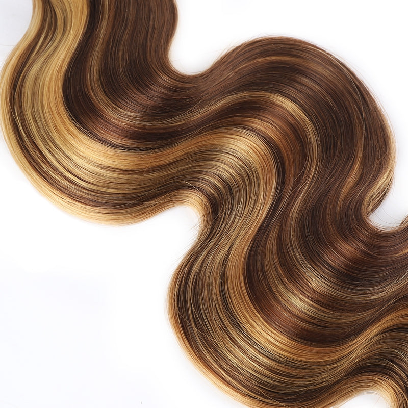 P4/27 Highlight Human Hair Bundles – Brown & Honey Blonde
